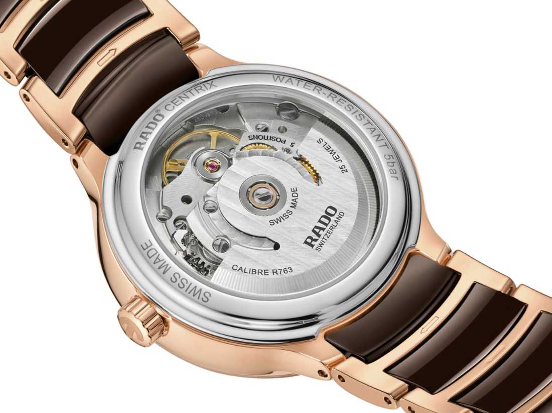 Rado Centrix Automatic Diamonds 35mm Watch Brown Dial - R30037732