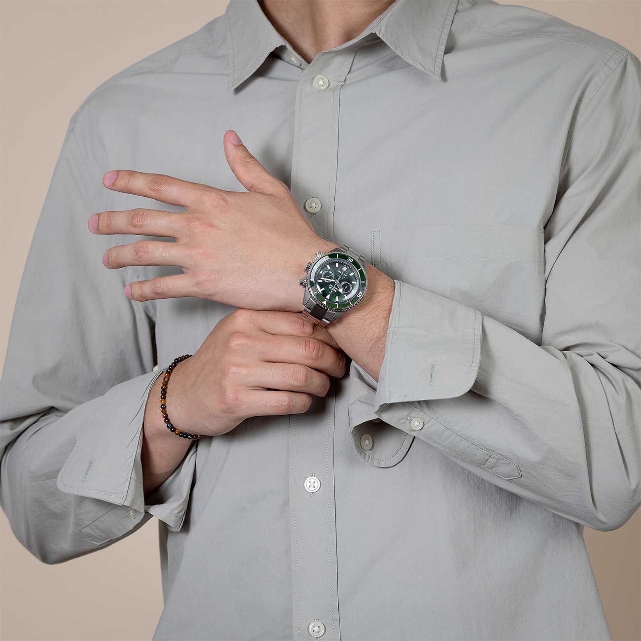 Rado Captain Cook Ceramic Chronograph Green Dial Watch