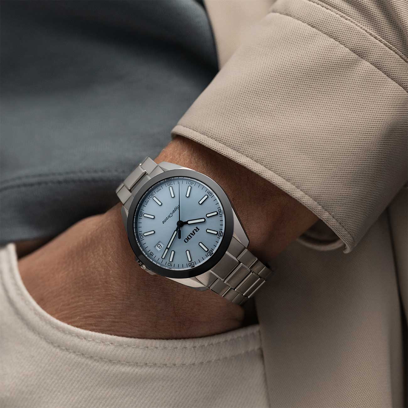 Rado HyperChrome Watch with Ice Blue Sunray Dial | Abt