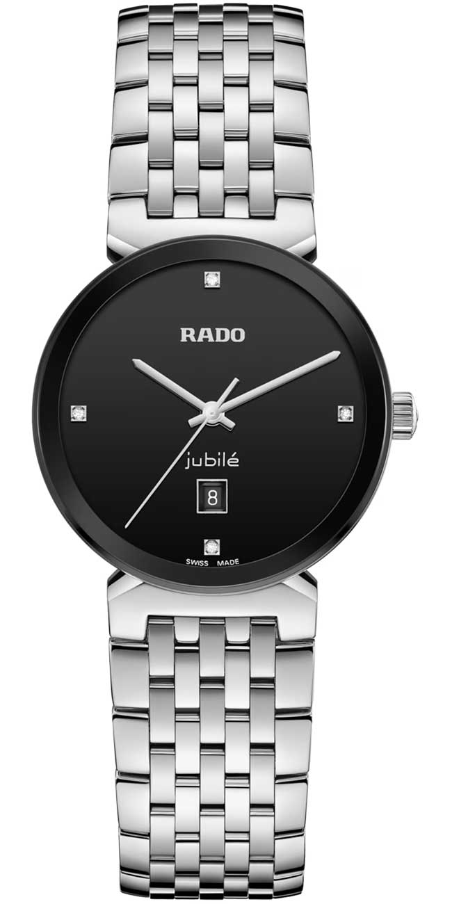 Rado Women's Swiss Florence Classic Diamond Accent Stainless Steel Bracelet Watch 30mm