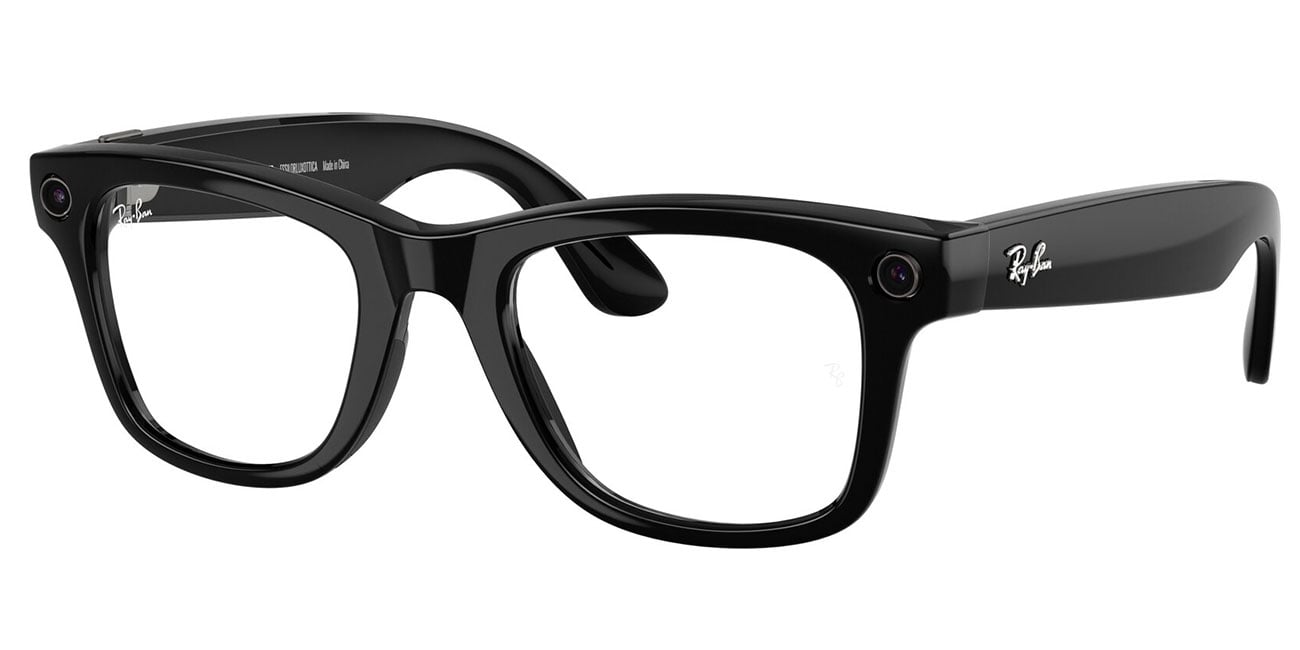 Ray-Ban Meta Wayfarer Sunglasses (Gen 2) 53mm in Shiny Black with Clear | Graphite Green Transition Lenses