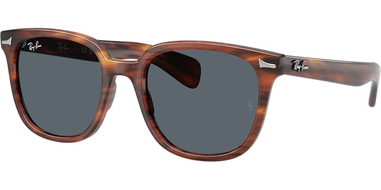 Ray-Ban Unisex Sunglass Brunel II - Frame color: Striped Havana, Lens color: Blue