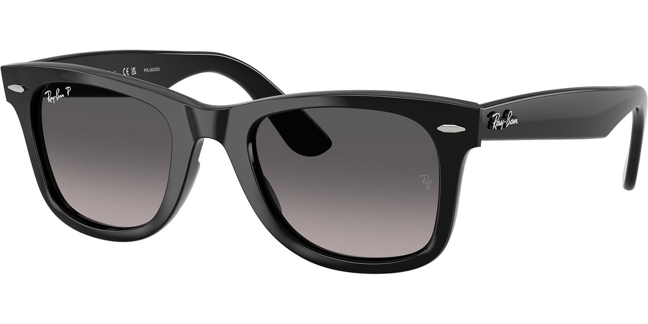 Ray-Ban Unisex Sunglass RB2238 - Frame color: Black, Lens color: Polarized Light Grey Gradient Grey