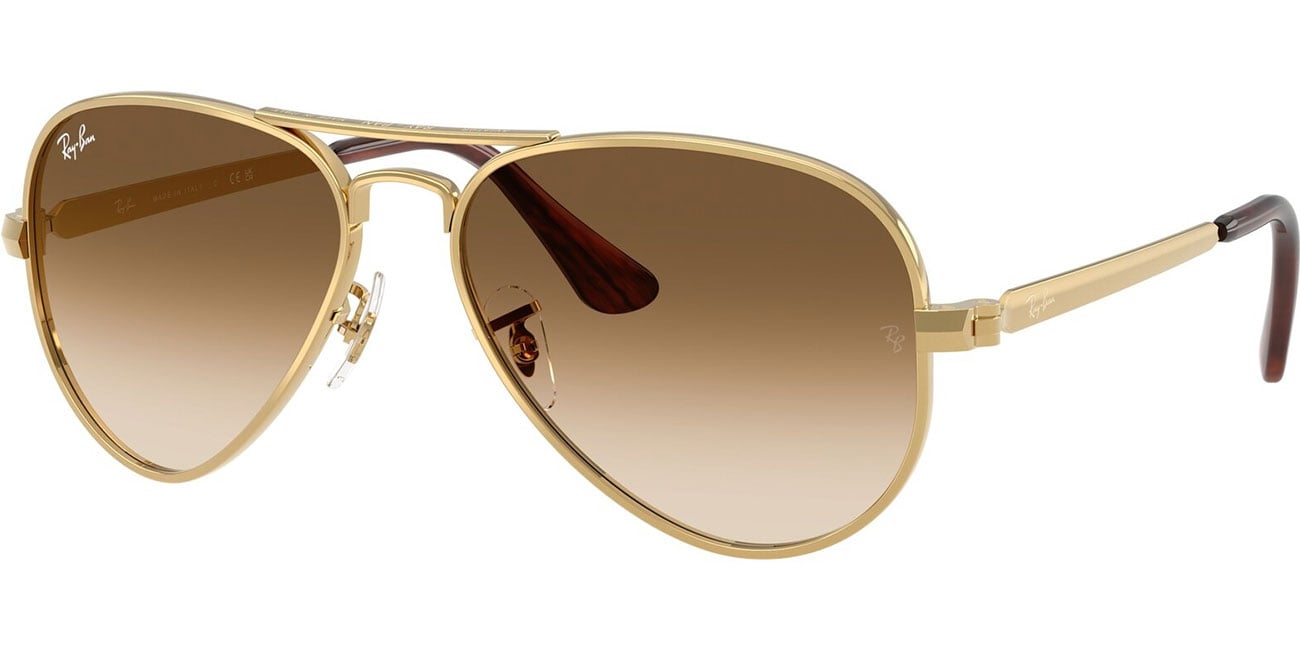 Ray-Ban Unisex Sunglass Aviator Metal II -  Frame color: Arista Gold, Lens color: Light Brown Gradient