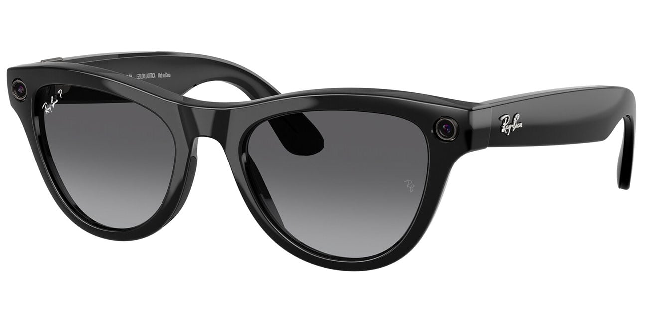 Ray-Ban Meta Skyler Sunglasses (Gen 2) 52mm in Shiny Black with Polarized Graphite Gradient Lenses