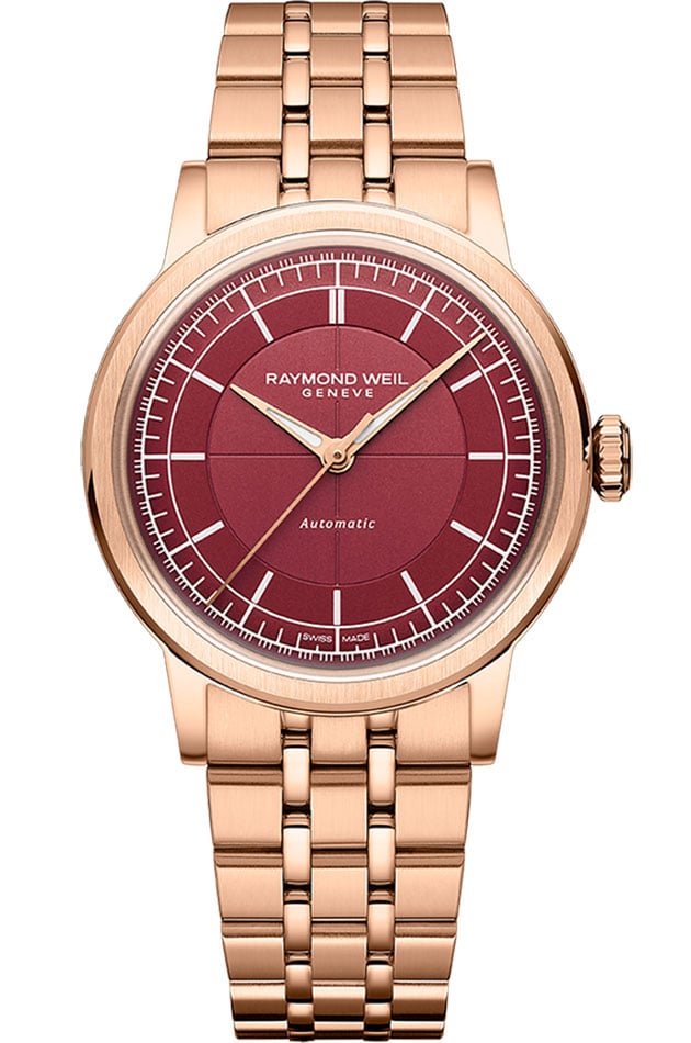 Raymond Weil Millesime Automatic Burgundy Dial Steel Women's Watch 2125-P5-45001 2125-P5-45001
