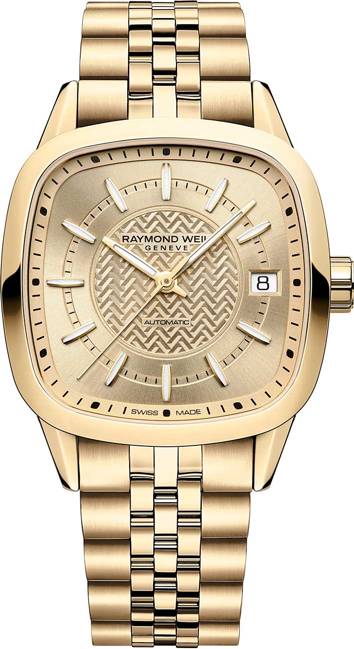 Raymond Weil Freelancer Cushion Watch w Champagne Dial - 2490-P-10051