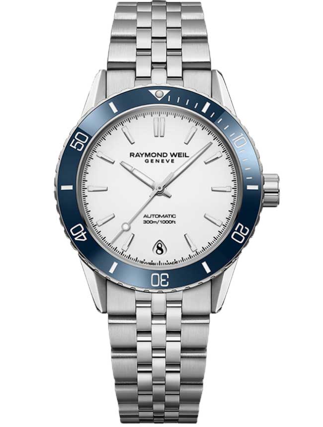 Raymond Weil Freelancer Diver Watch 36mm with White Dial