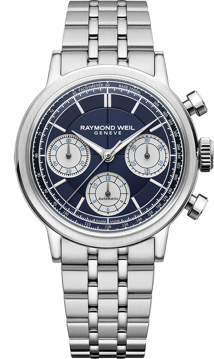 Raymond Weil Millesime Watch 39.5mm in SS|Midnight Blue - 7765-ST