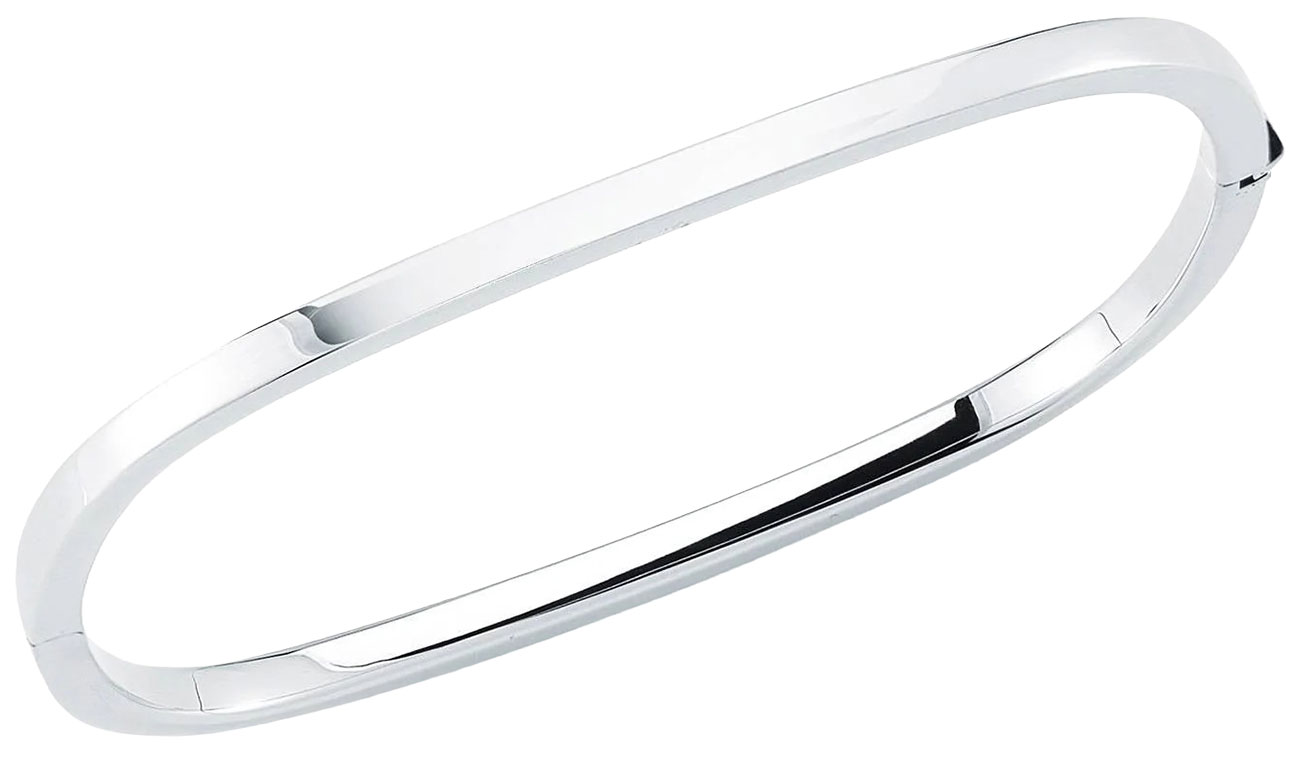 Roberto Coin Designer Gold Square Bangle in 18K White Gold