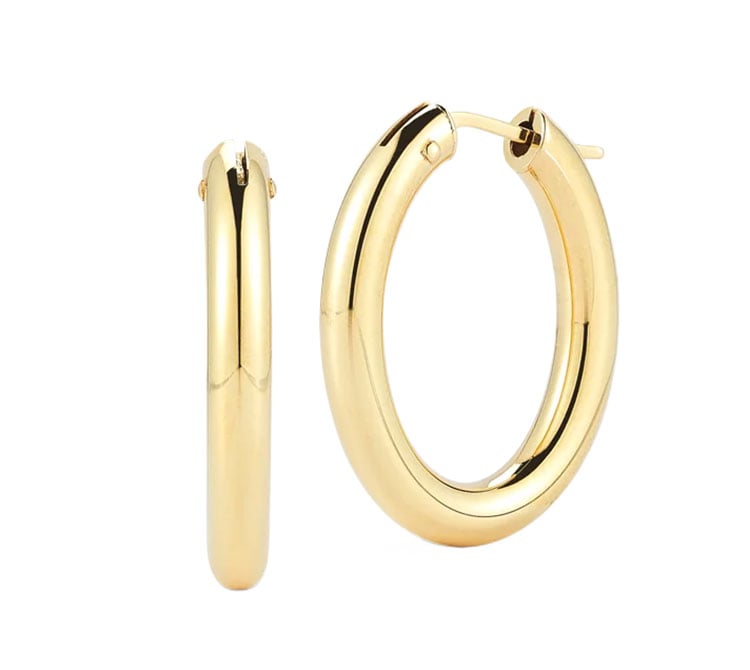 Roberto Coin Designer Gold Large Oval The Perfect Hoop Earrings 25mm x 22mm in 18K Yellow Gold