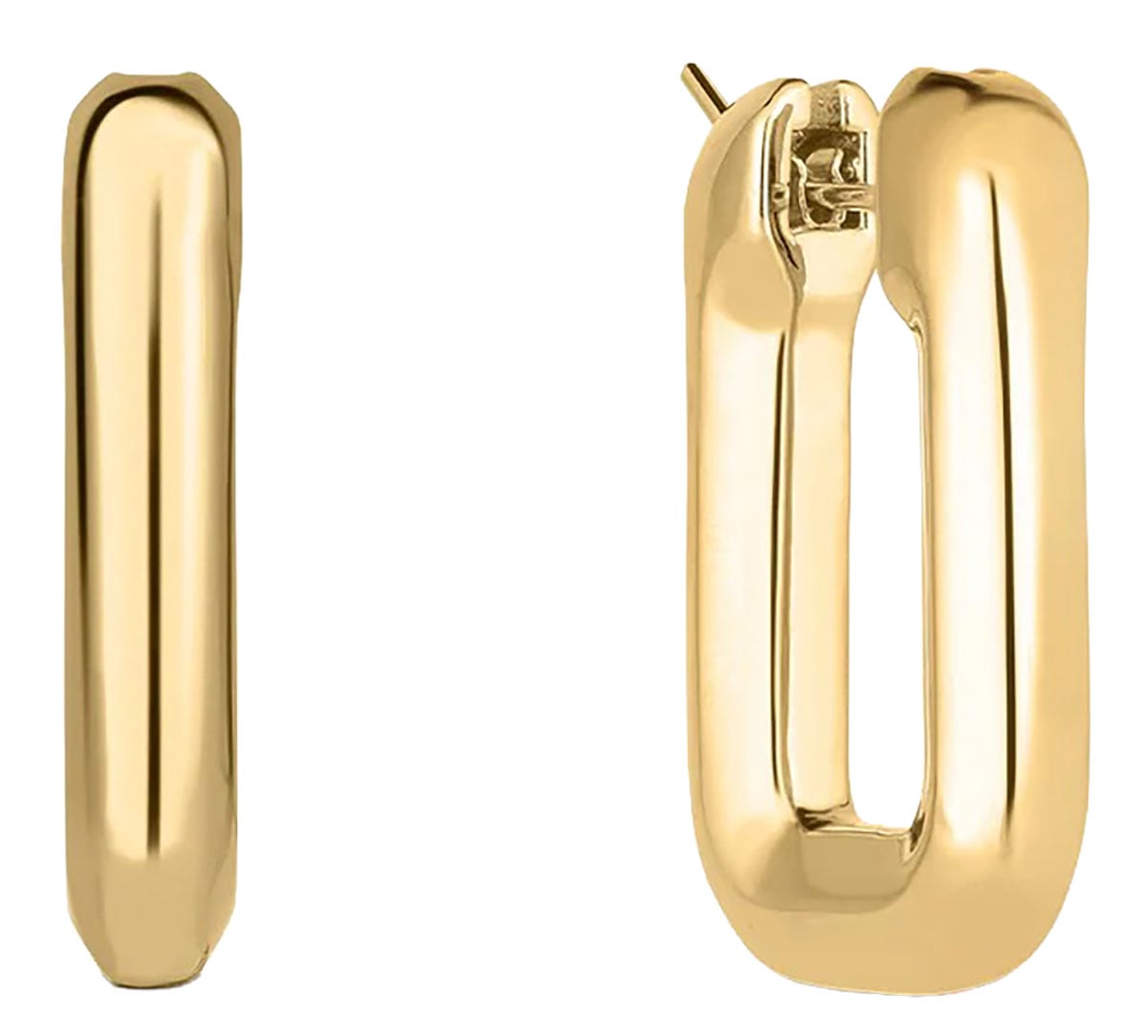 Roberto Coin Designer Gold Small Square Hoop Earrings in 18K Yellow Gold