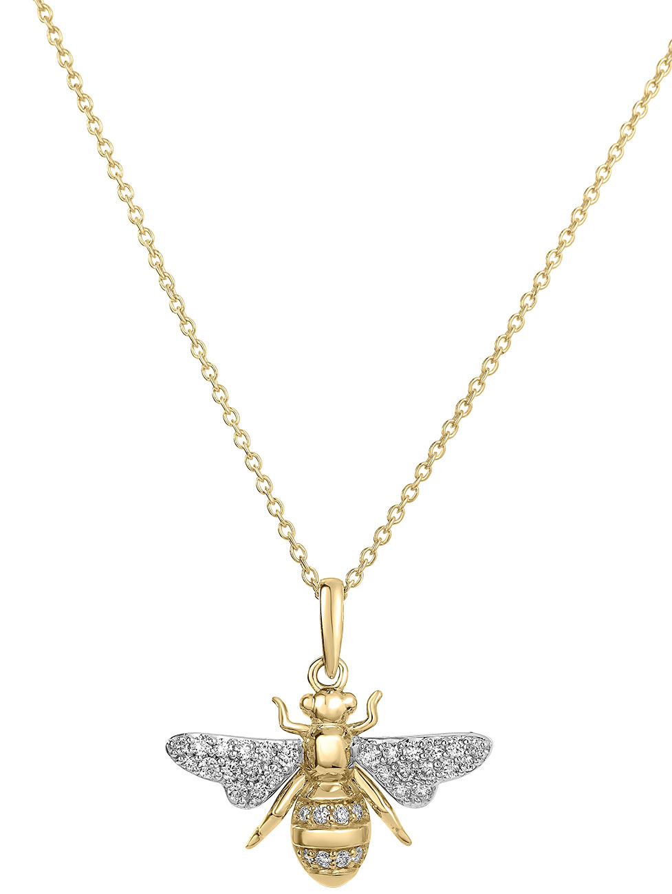 Roberto Coin 18K YG Diamond Bumblebee Necklace - 002179AJCHX0
