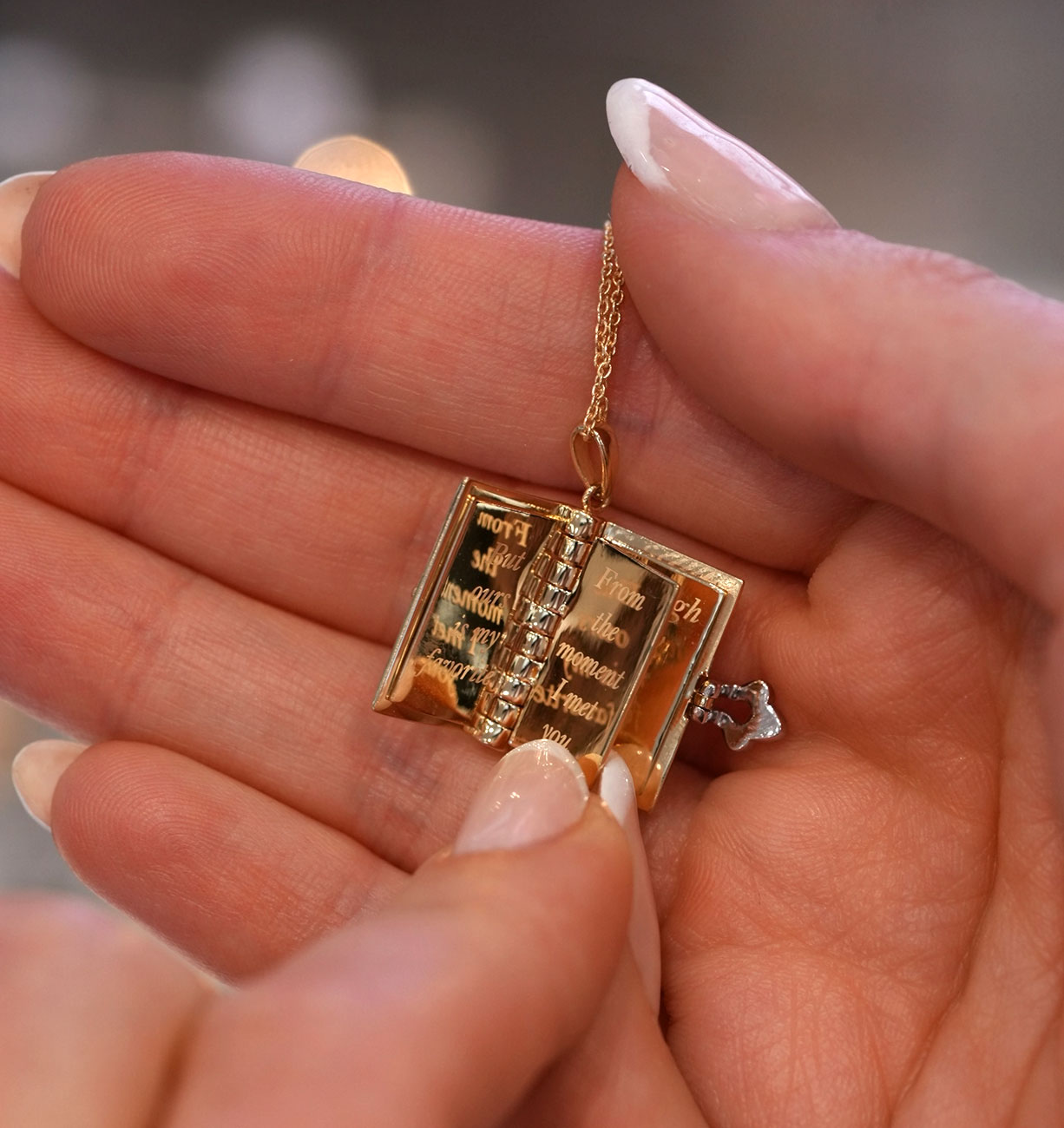 Roberto Coin Tiny Treasures Love Book Yellow Gold Necklace
