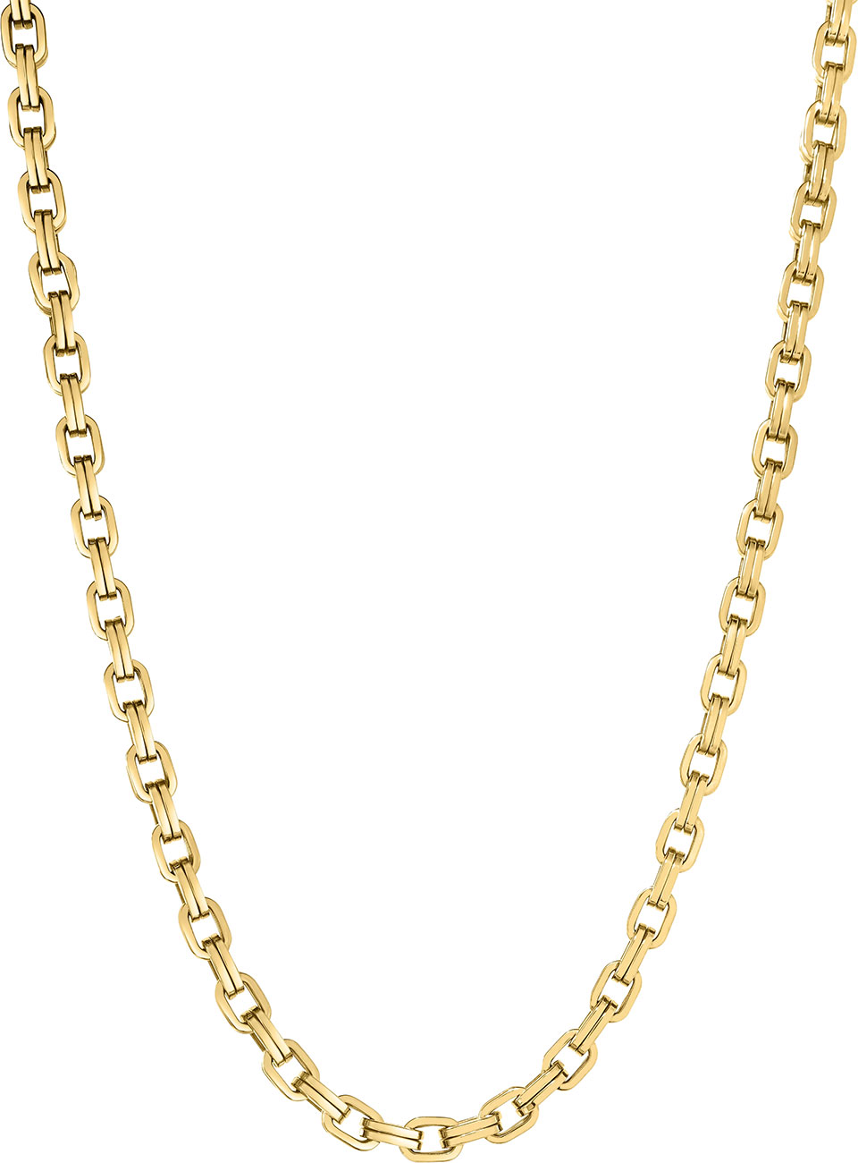 Roberto Coin Designer Gold Ridged Square Link Chain Necklace in 18K Yellow Gold