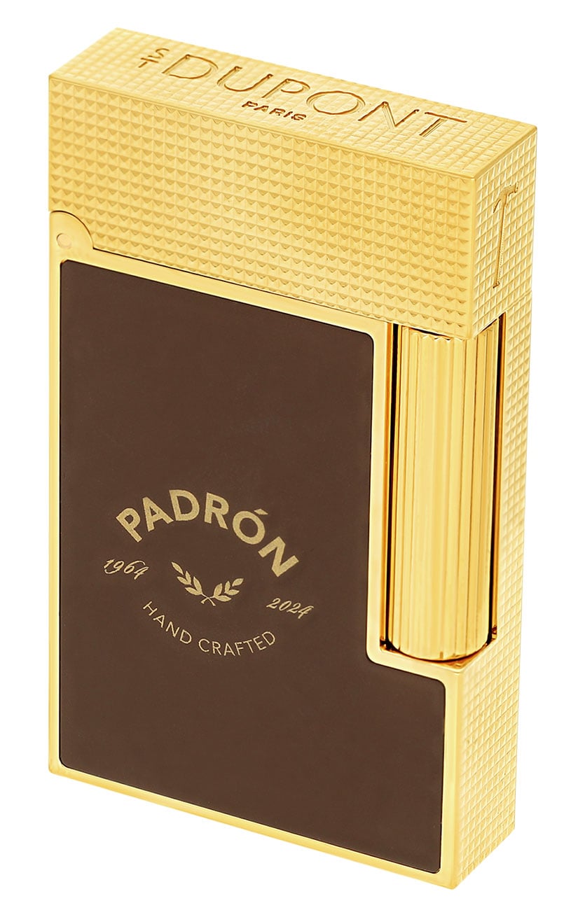 S.T. Dupont Padron Line 2 Lighter in Matte Brown Lacquer|Yellow Gold