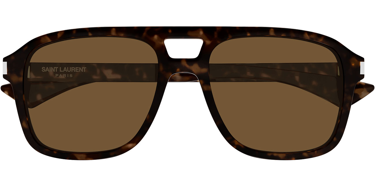 Saint Laurent Corner Angle Sunglasses with Brown Lenses