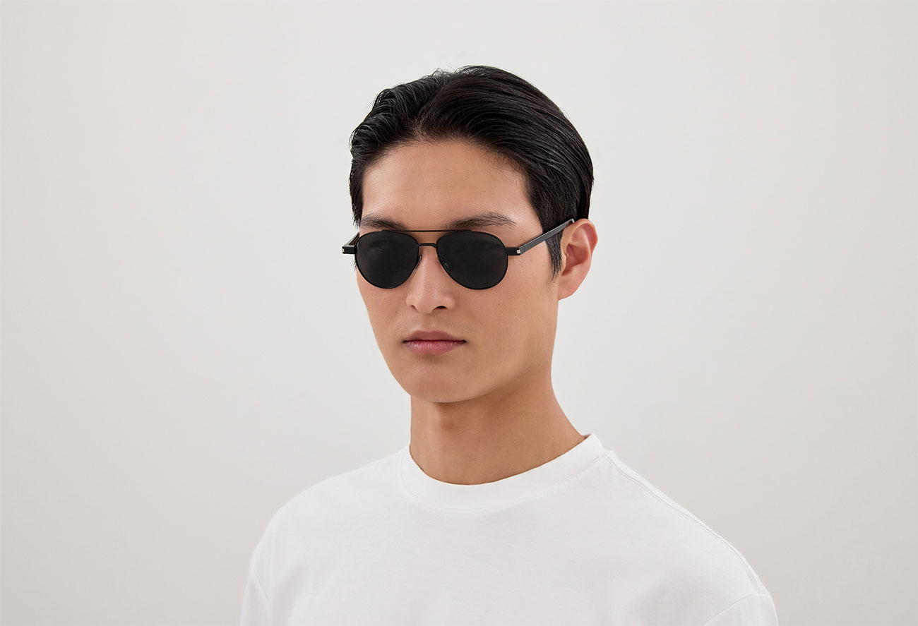 Saint Laurent 54mm Corner Angle Black Sunglasses - SL843001