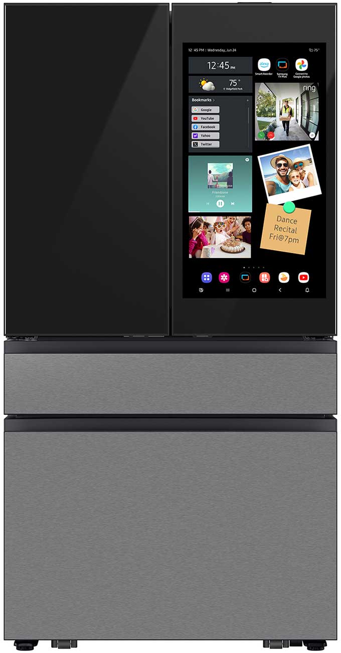 Samsung Bespoke 29 Cu. Ft. 4-Door French Door Refrigerator 36-Inch Wide in Charcoal Glass & Stainless Steel
