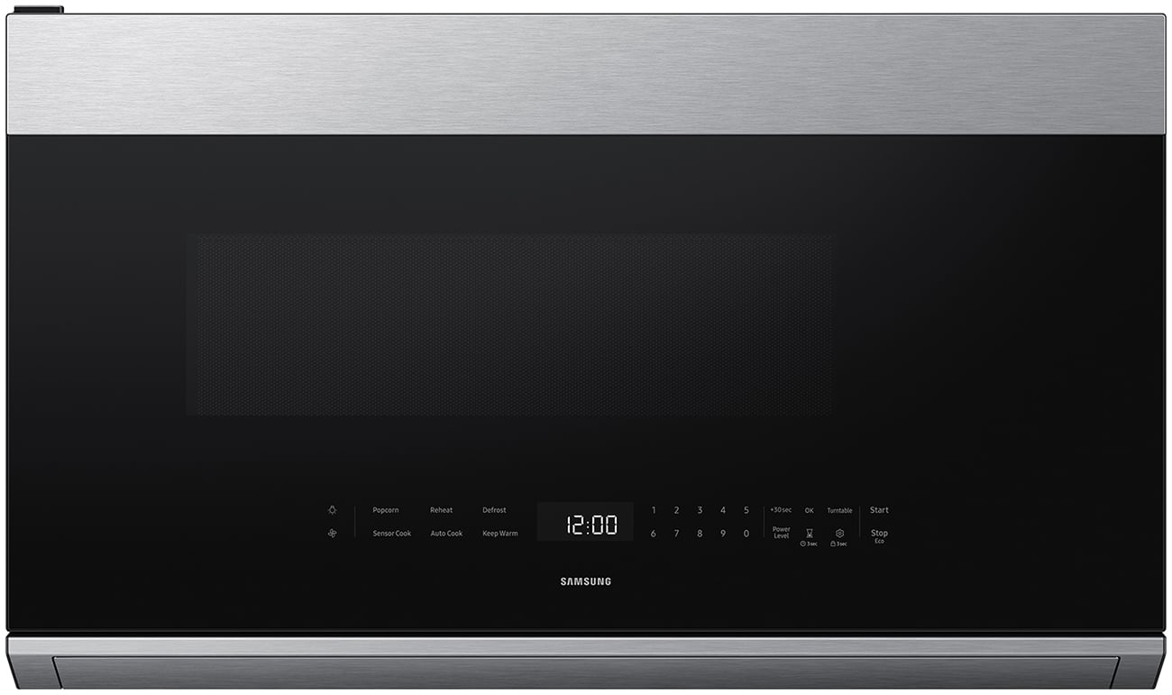 Samsung ME80H2160R Bespoke 30 inch Smart Over-the-Range Microwave with 2.1 cu. ft. Capacity, 1000 Watts Cooking Power, 500 CFM Ventilation and DualVent Technology in Stainless Steel