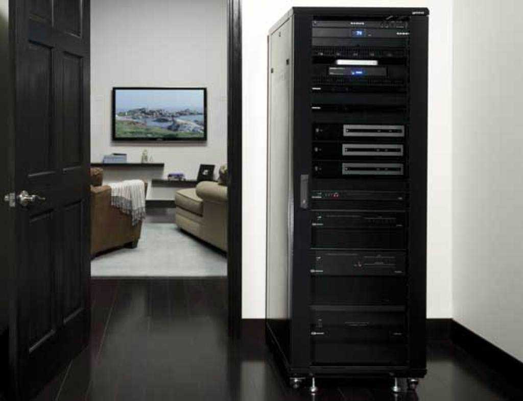 Sanus CFR2136-B1 36U Home Theater Tall AV Component Rack