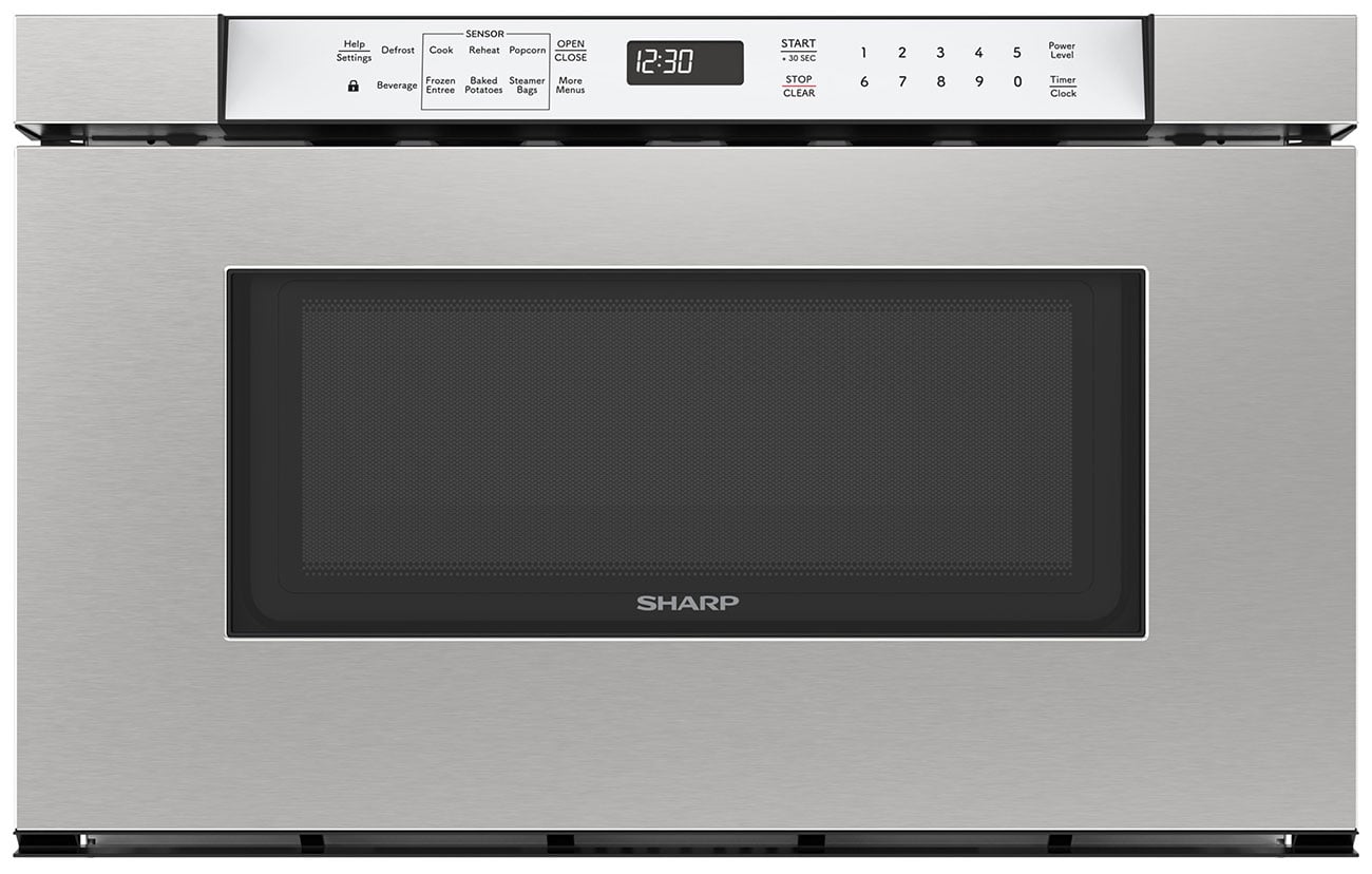 Sharp 1.2 Cu. Ft. Built-In Smart Microwave Drawer Oven 24-Inch With Silver Control Panel in Stainless Steel