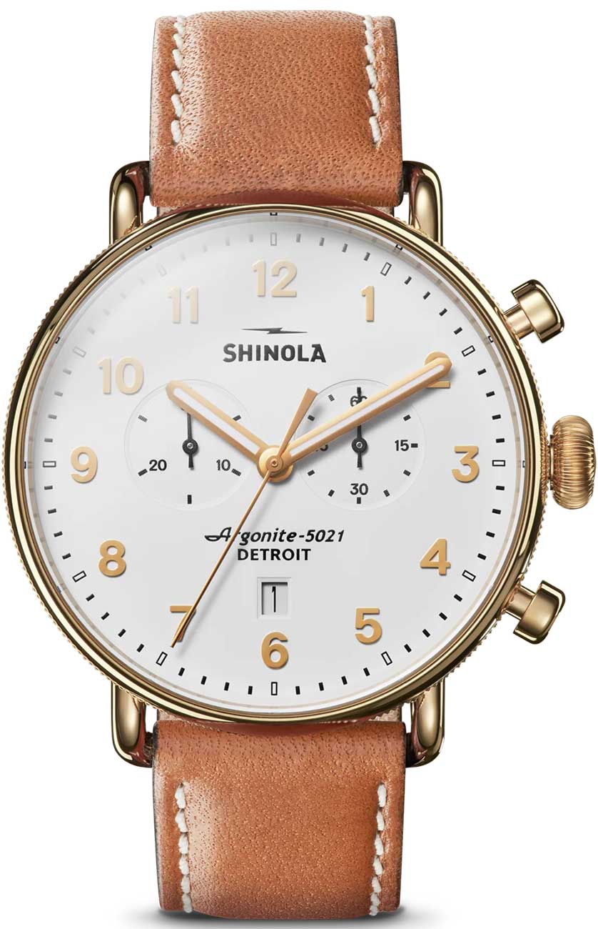 Shinola Canfield Chronograph Watch 43mm with White Dial 1195$