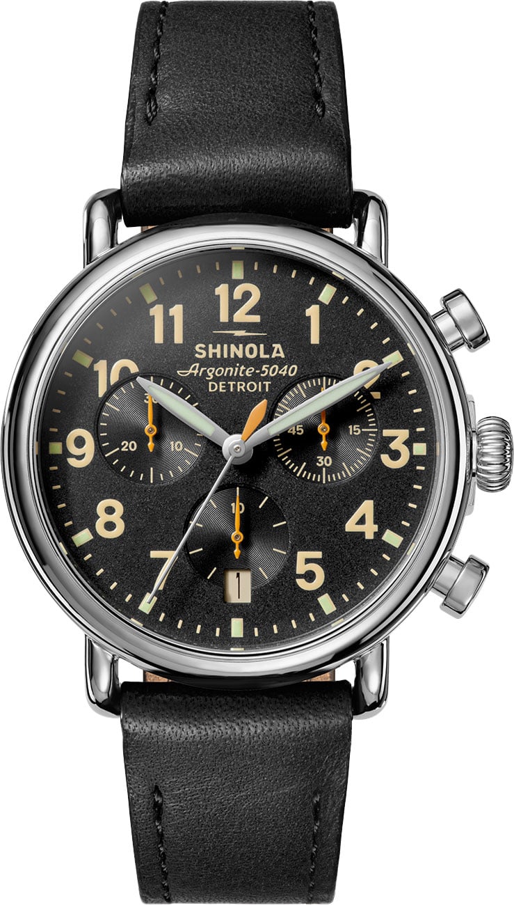 Shinola Runwell Chrono Watch 37mm in Black | SS - S0120315253