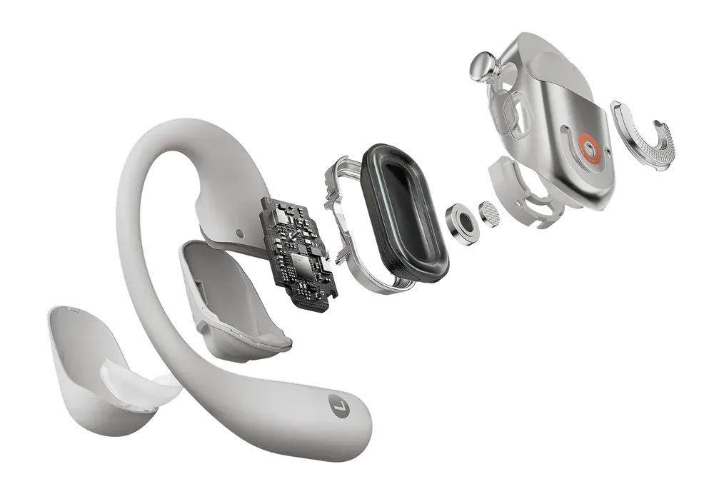 Shokz OpenFit 2 Plus Open Ear Wireless Earbuds in Grey