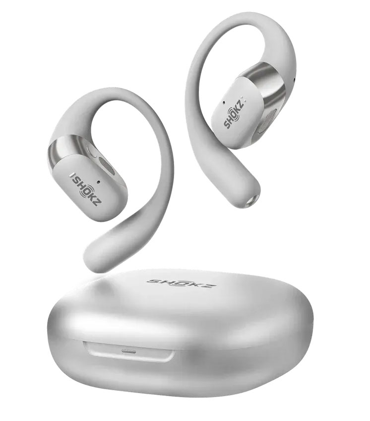 Shokz OpenFit 2 Plus Open Ear Wireless Earbuds in Grey