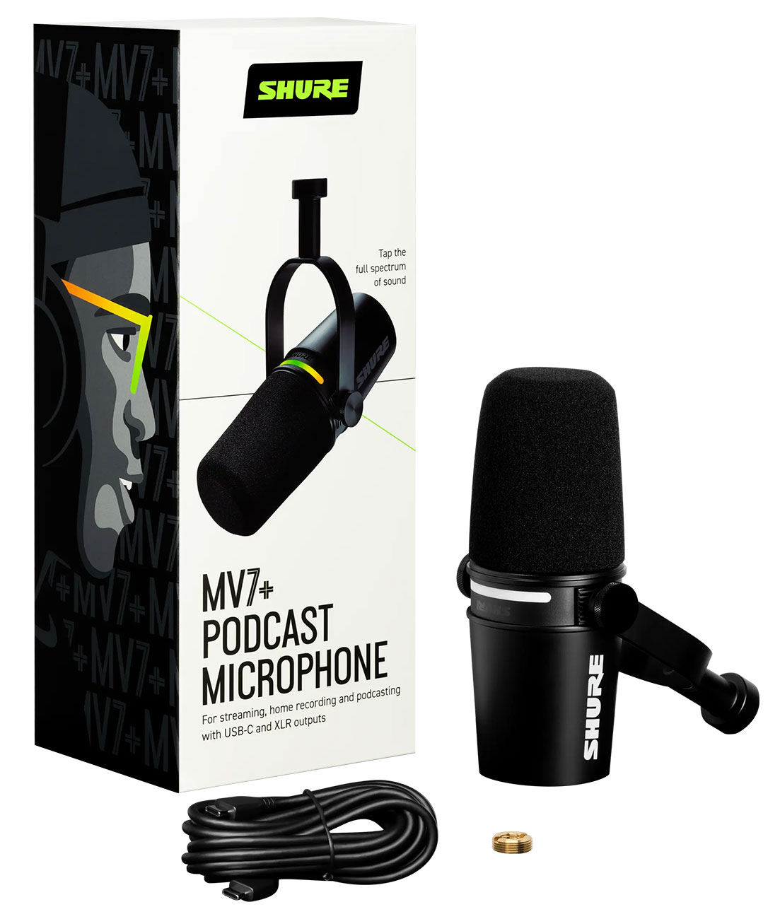 SHURE MV7+ PODCAST MICROPHONE 美品 Shure MV7 Plus Podcasting Microphone in Black | Abt