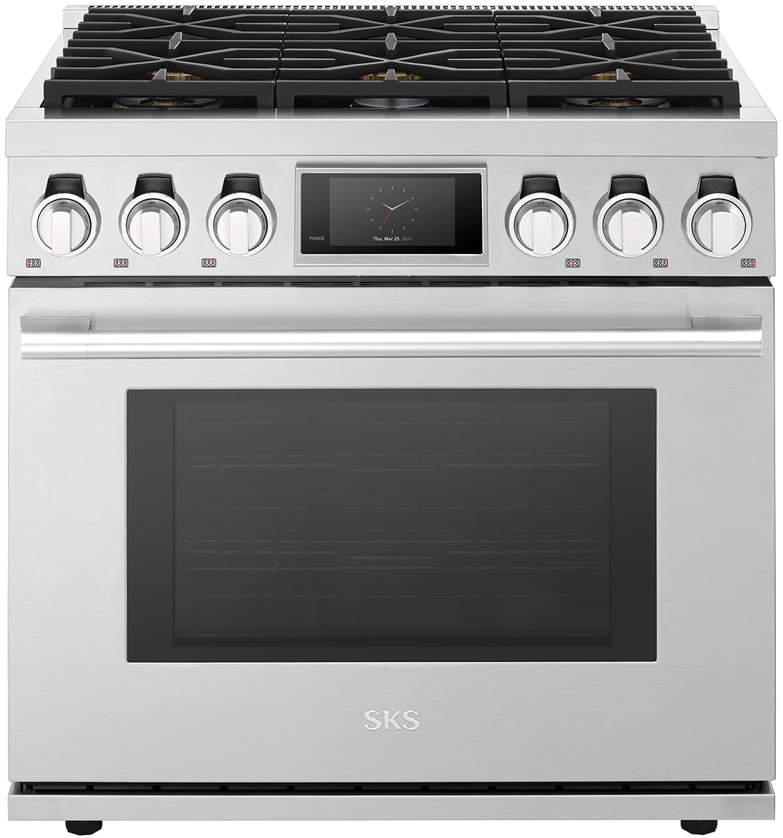 SKS Gas Pro Range With 6 Burners 36-Inch in Stainless Steel