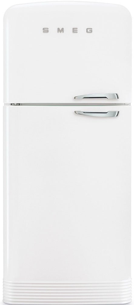 Smeg 19.28 Cu. Ft. Retro-Style Top Mount Refrigerator Left-Hinge 32-Inch Wide in White