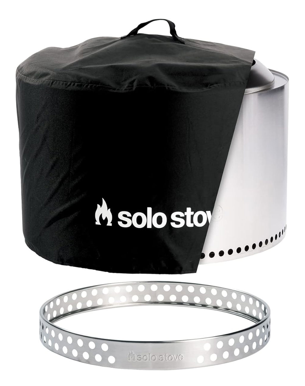 Solo Stove Yukon + Stand 2.0 + Shelter Fire Pit Bundle in Stainless Steel
