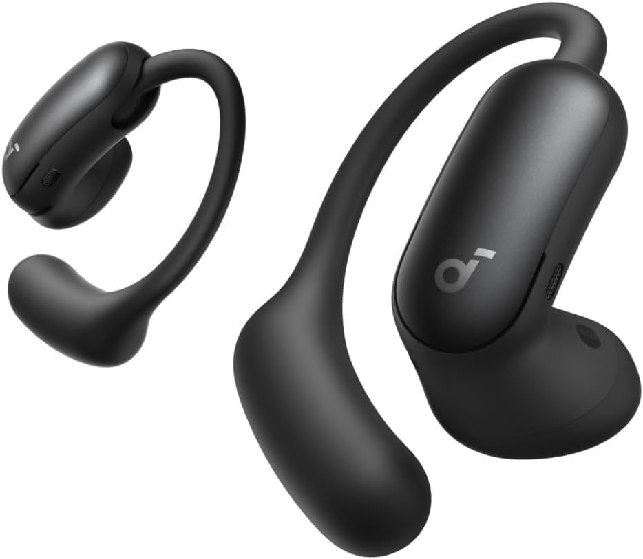 Soundcore AeroFit 2 Pro Dual-Form Earbuds with Open-Ear and Active Noise Cancellation Form in Matte Black