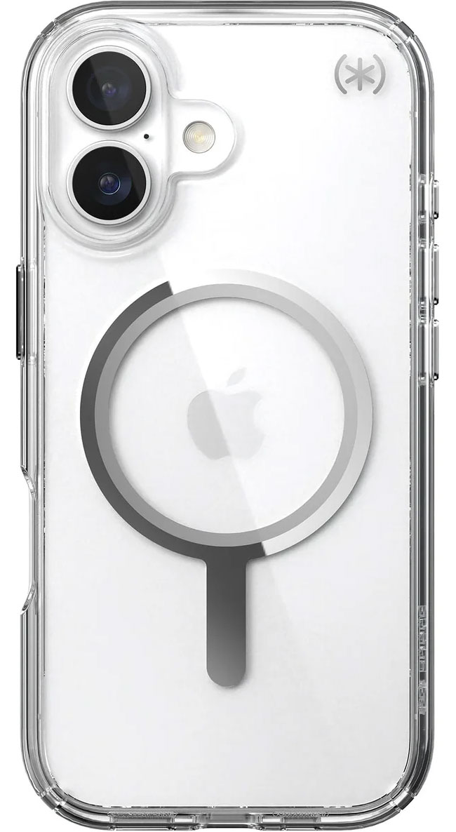 Speck Presidio Perfect-Clear MagSafe Case for iPhone 17 in Clear/Silver