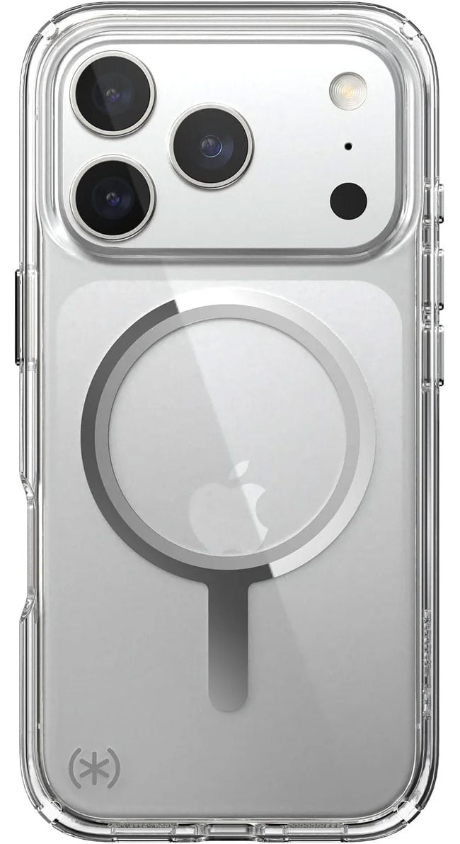 Speck Presidio Perfect-Clear MagSafe Case for iPhone 17 Pro in Clear/Silver