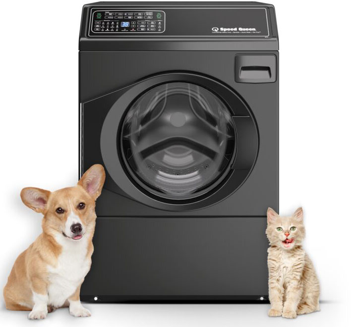 Speed Queen FF7 Front Load Left-Hinge Washer in Matte Black - FF7011BN