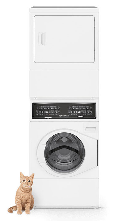 Speed Queen SF7 Stacked Washer and Electric Dryer with Pet Plus 27-Inch in White