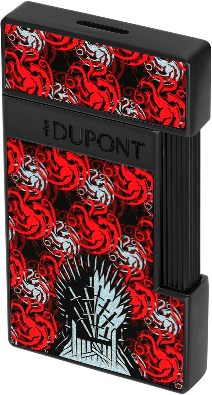 S.T. Dupont Game of Thrones Slimmy Lighter - Targaryen - in Matte Black