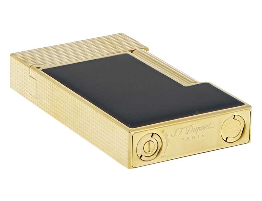 S.T. Dupont Line 2 Micro Diamond Head Gold and Black Lighter - C16601
