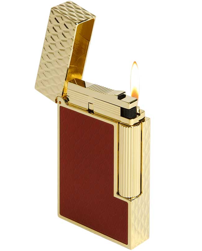 S.T. Dupont Line 2 Burgundy & Gold Dragon Scale Lighter