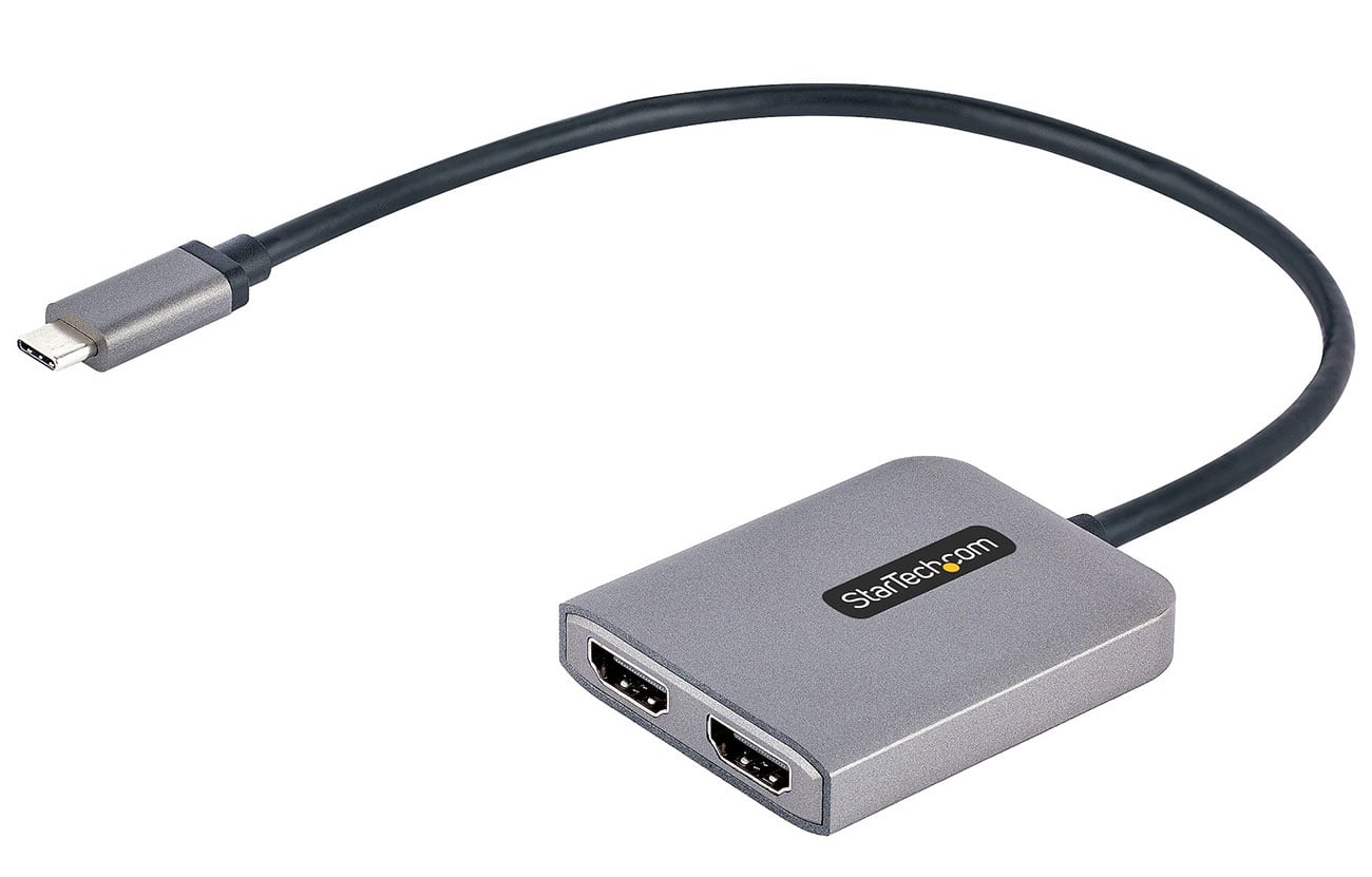 StarTech.com USB-C to Dual HDMI Video Adapter, Male to Female, 1ft Host Cable, DP 1.4, HBR3, MST, 4K 60Hz (MST14CD122HD)