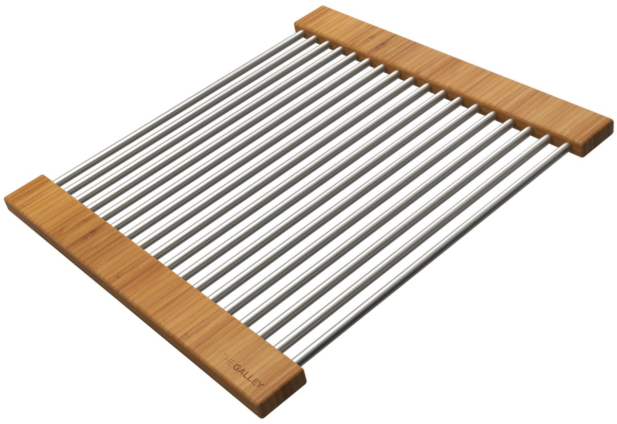 The Galley 18Inch Dual Tier Drying Rack in Natural Golden Bamboo DR