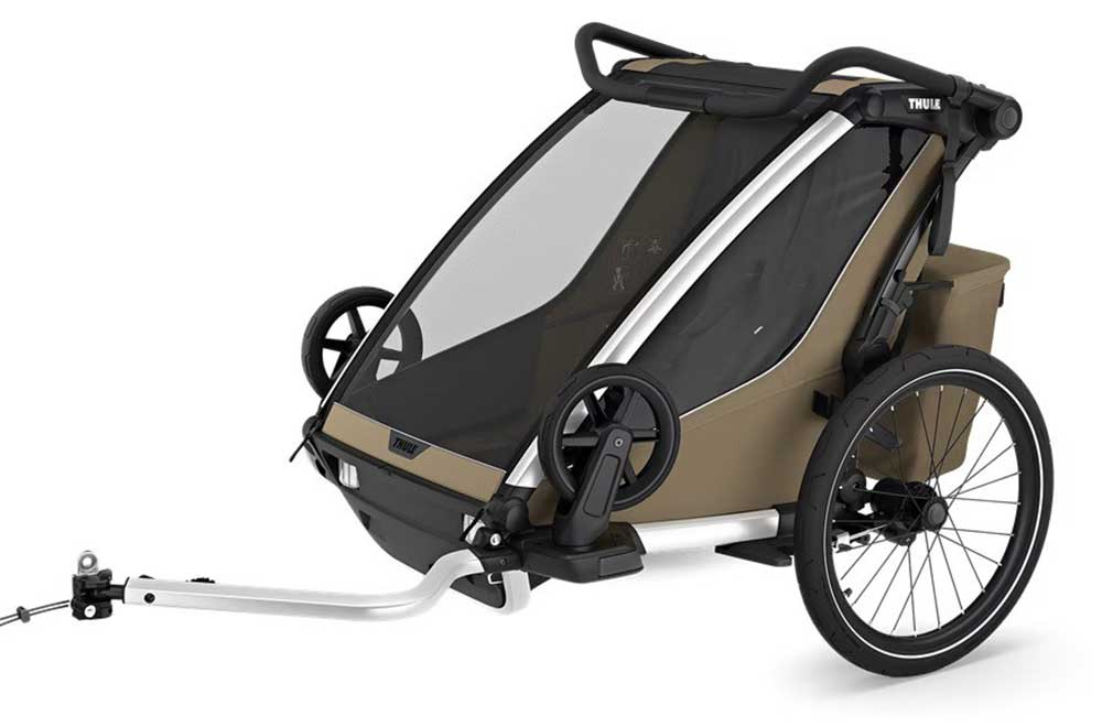Thule Chariot Cross 2 Double Bike Trailer in Faded Khaki - 10201037