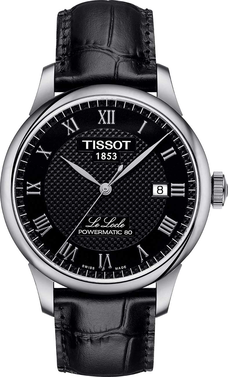 Tissot Le Locle Powermatic 80 Automatic Black Dial Leather Strap Men's Watch T006.407.16.053.00 T006.407.16.053.00