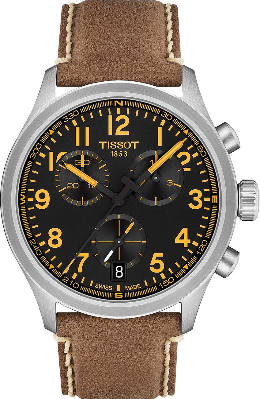 Tissot Chrono L 42mm Black Dial Leather Strap Men's Watch T116.417.16.052.01 T116.417.16.052.01