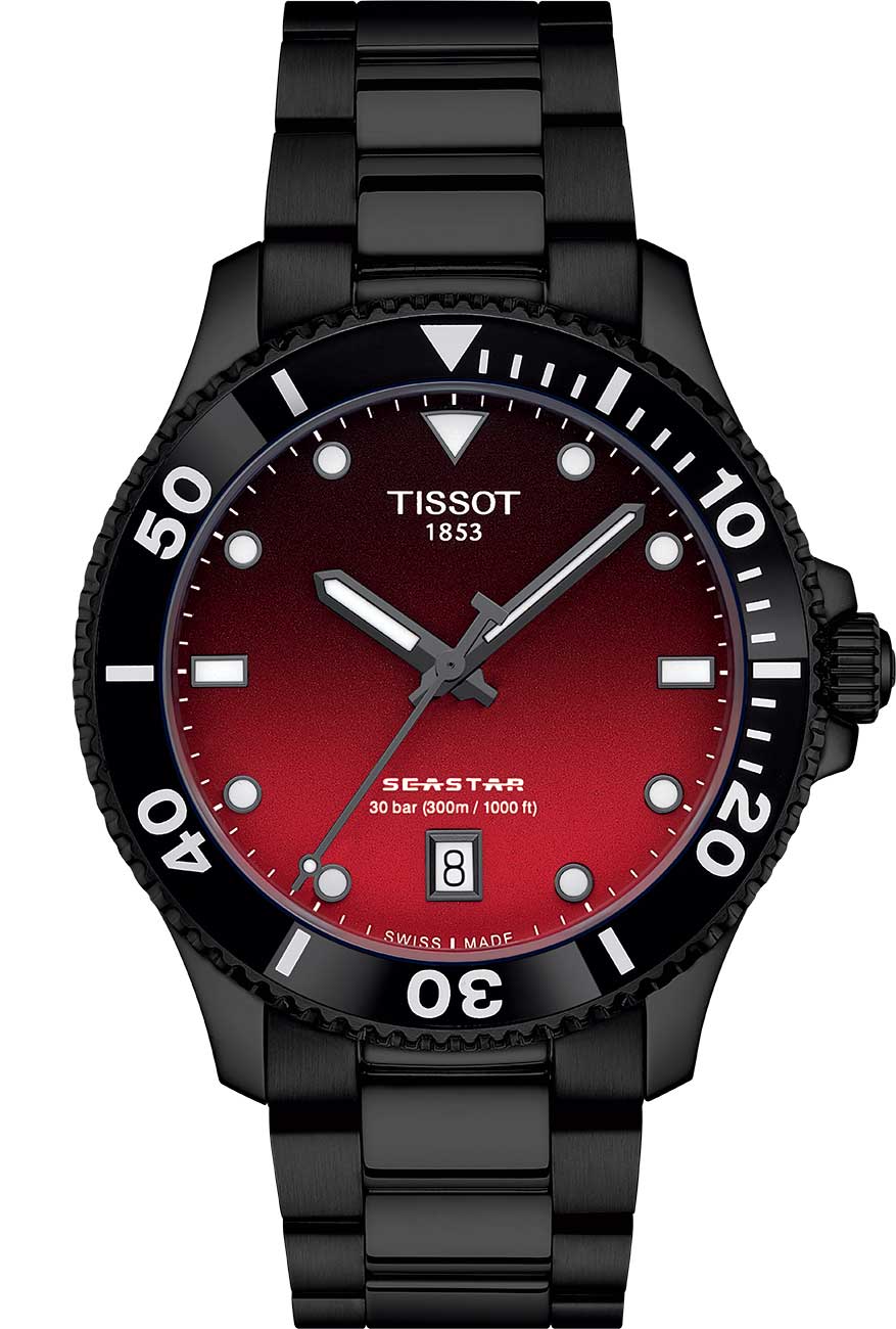 Tissot Seastar 1000 Quartz Watch 40mm in Black|Red - T120.410.33