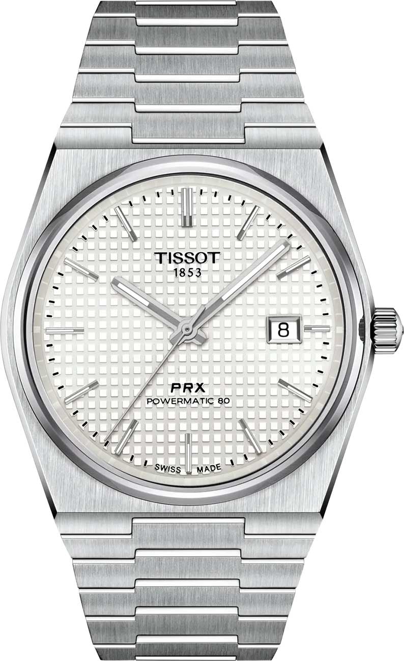 Tissot Men's Automatic Prx Silver Stainless Steel Watch 40mm - White