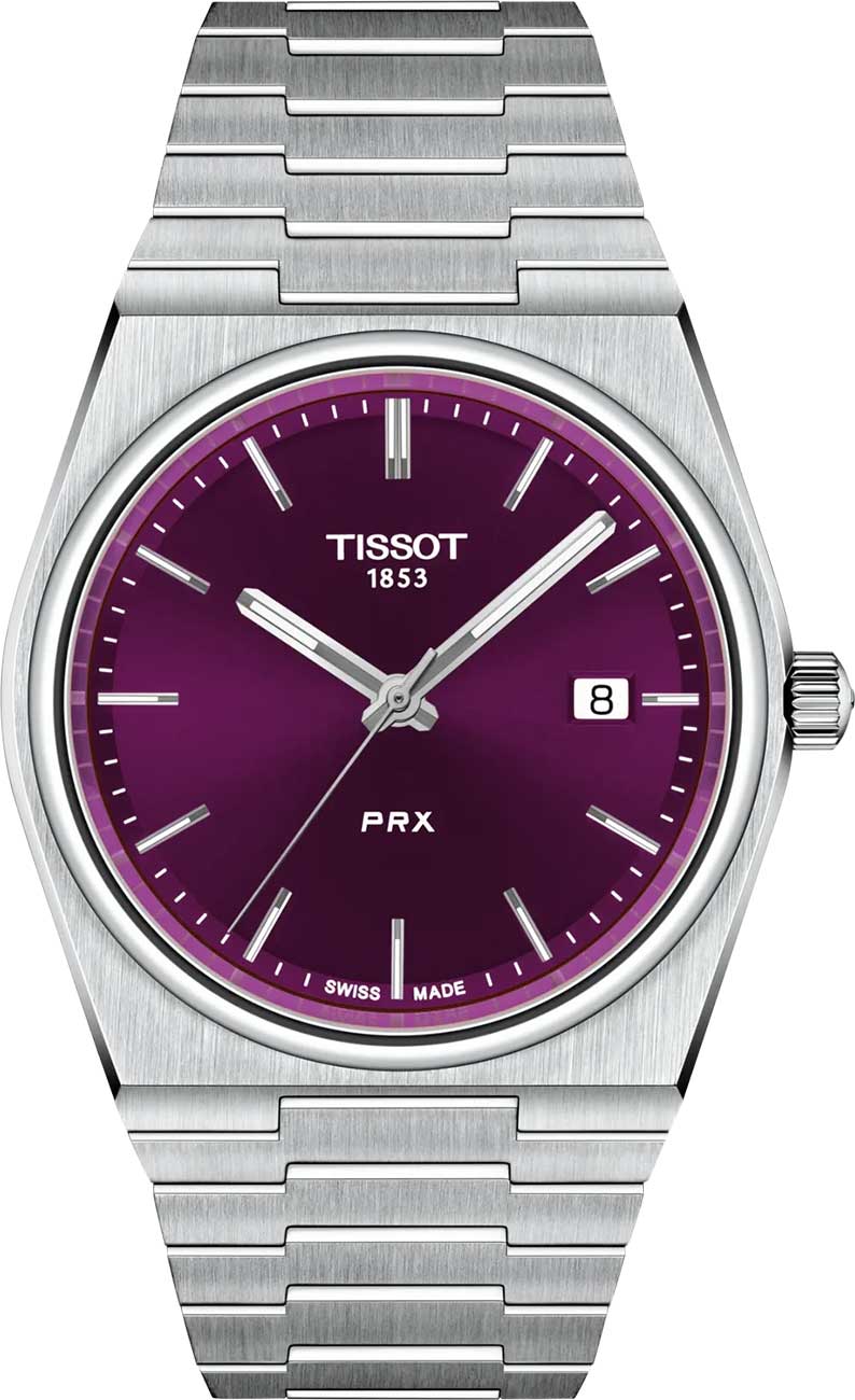 Tissot PRX Quartz 40mm Purple Dial Stainless Steel Men's Watch T137.410.11.401.00 T137.410.11.401.00